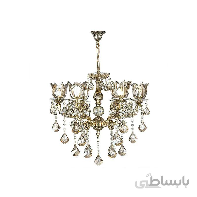 لوستر 6 شعله چشمه نور مدل C2158/6-BO