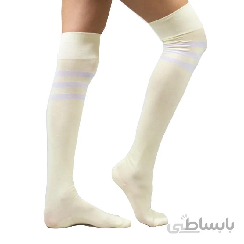 جوراب بالازانو سه خط لیمویی روشن ماپاما