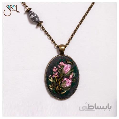 گردنبند دست ساز برنجی گلدوزی مدل 1709