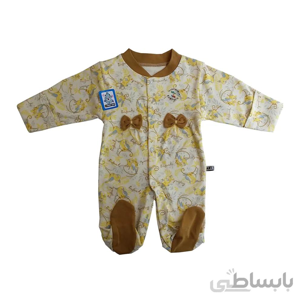 لباس سرهمی نوزادی بی بی سان طرح طوطی