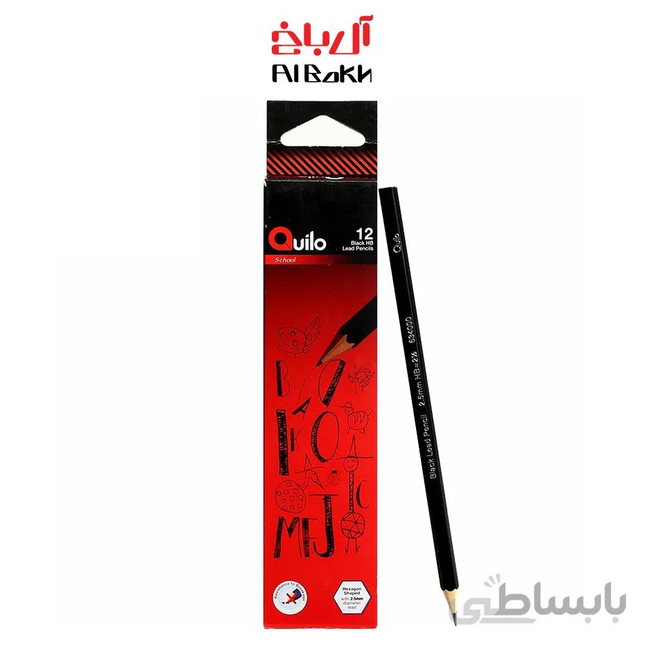 مداد مشکی کوییلو کد ۶۳۴۰۰۰ بسته ۱۲ عددی