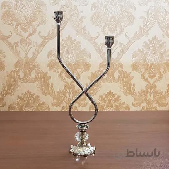 جا شمعی نقره ای طرح لا