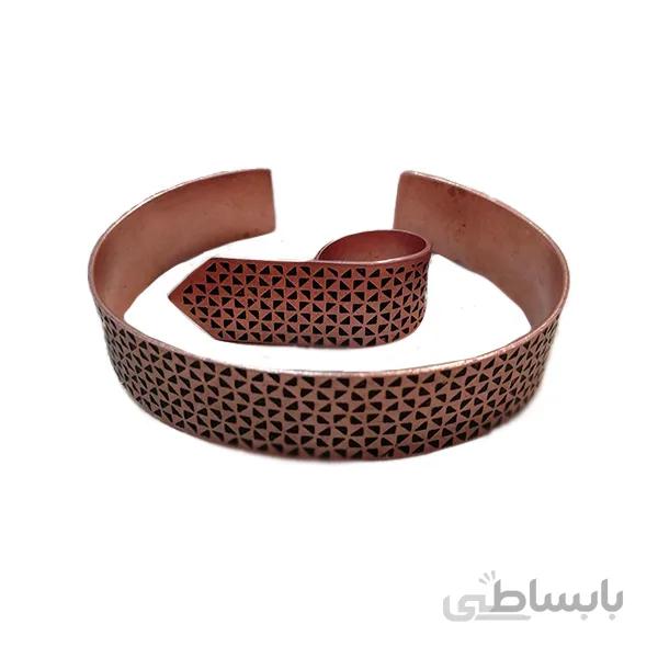 ست دستبند و انگشتر مسی فرفره کد JW189.2