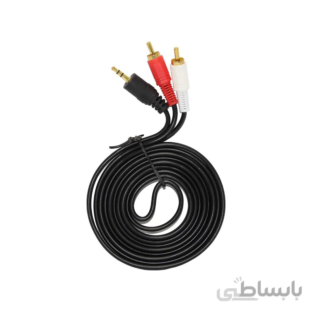 کابل تبدیل 2 متری جک 3.5 میلیمتری به دو فیش تسکو مدل TC 81 ا TSCO 3.5mm To 2 RCA Plug 2 Metre Cable - TC 81