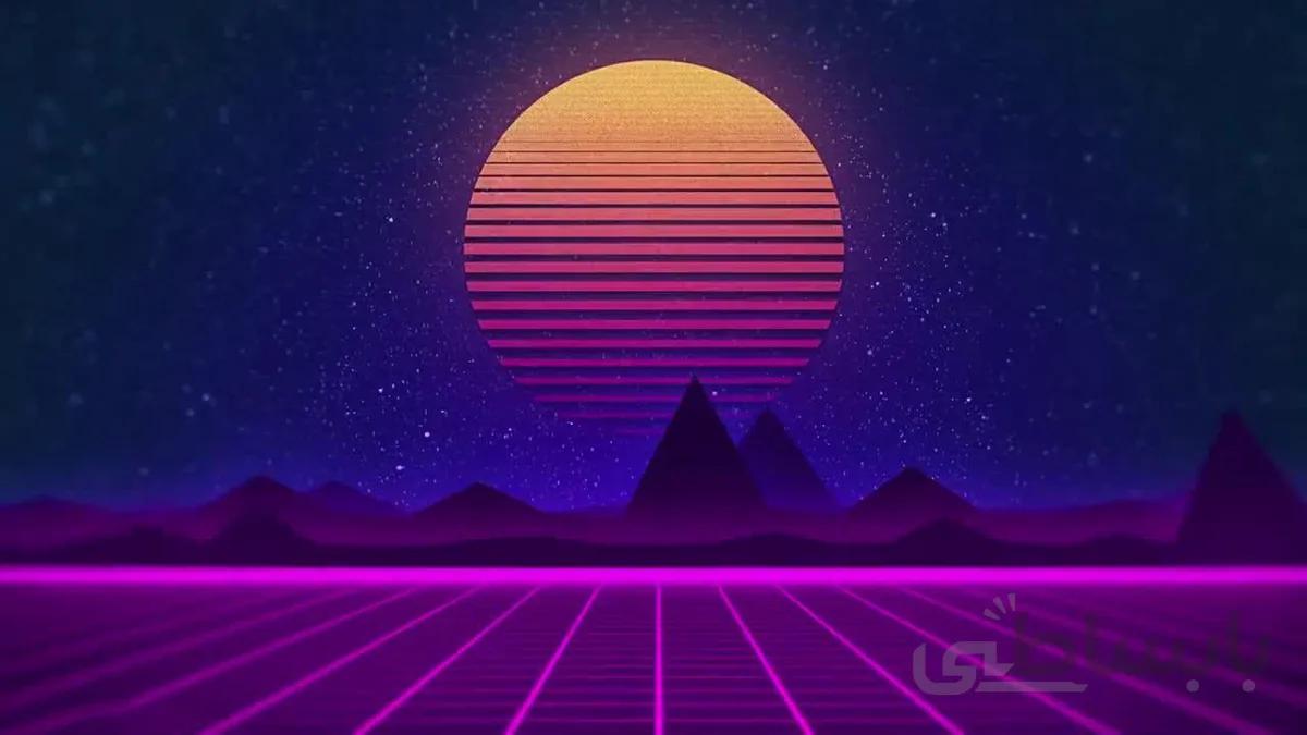 پروژه آماده افترافکت : آرم استیشن رقص نور Retrowave Audio React 234241