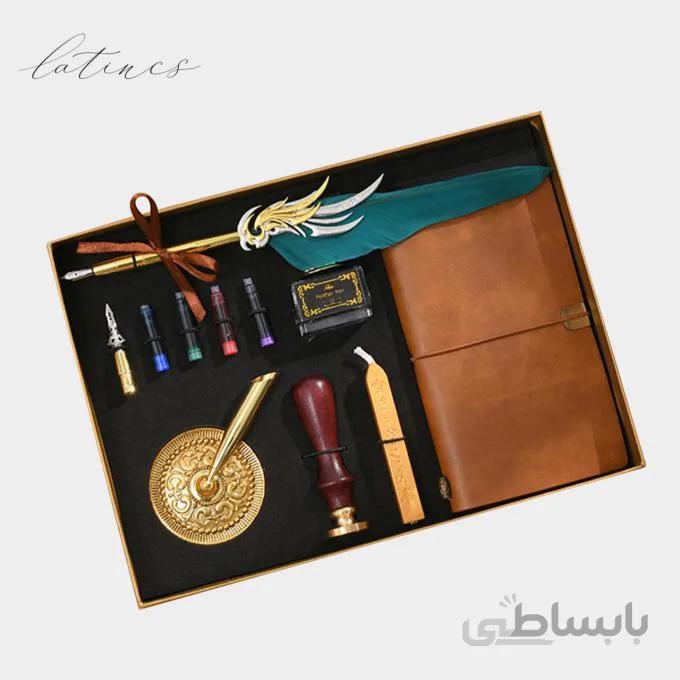 ست کالیگرافی قلم پر طرح آرتمیس رنگ سبز