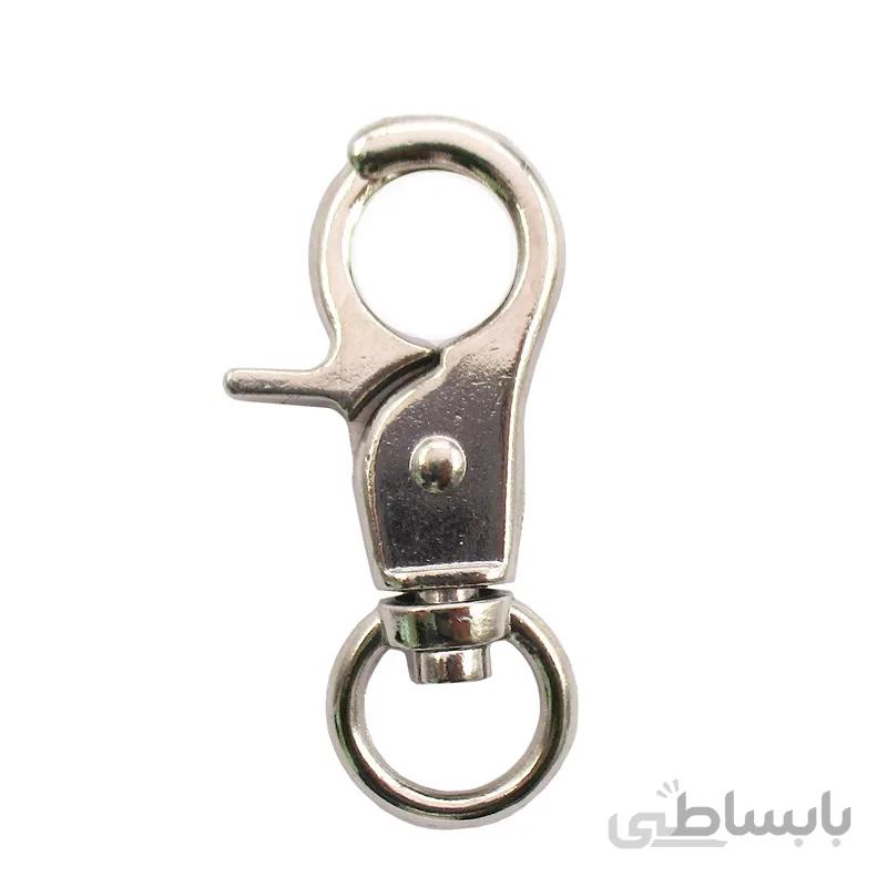 مدبر کیف ته گرد فلزی نقره‌ای طول 4.5 سانتی‌متر