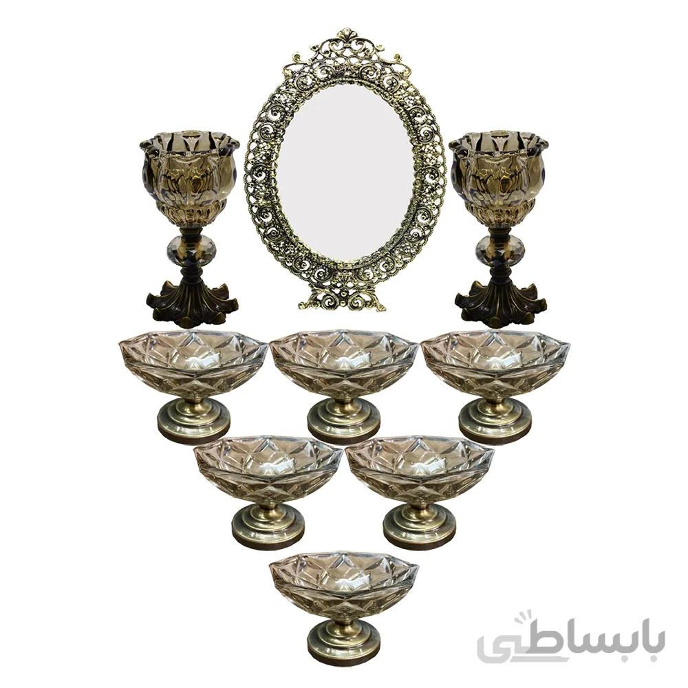 مجموعه ظروف هفت سین 9 پارچه مدل نقش جهان کد 500