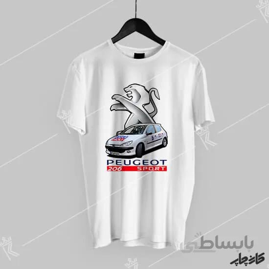 تیشرت طرح پژو 206 Peugeot Sport