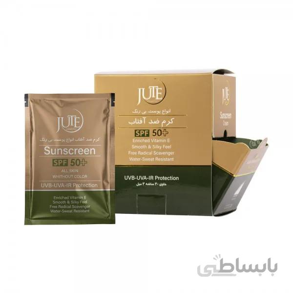 ضدآفتاب بی رنگ +SPF50 اس پی انواع پوست ژوت ا Sunscreen all skin no color SPF50 JUTE