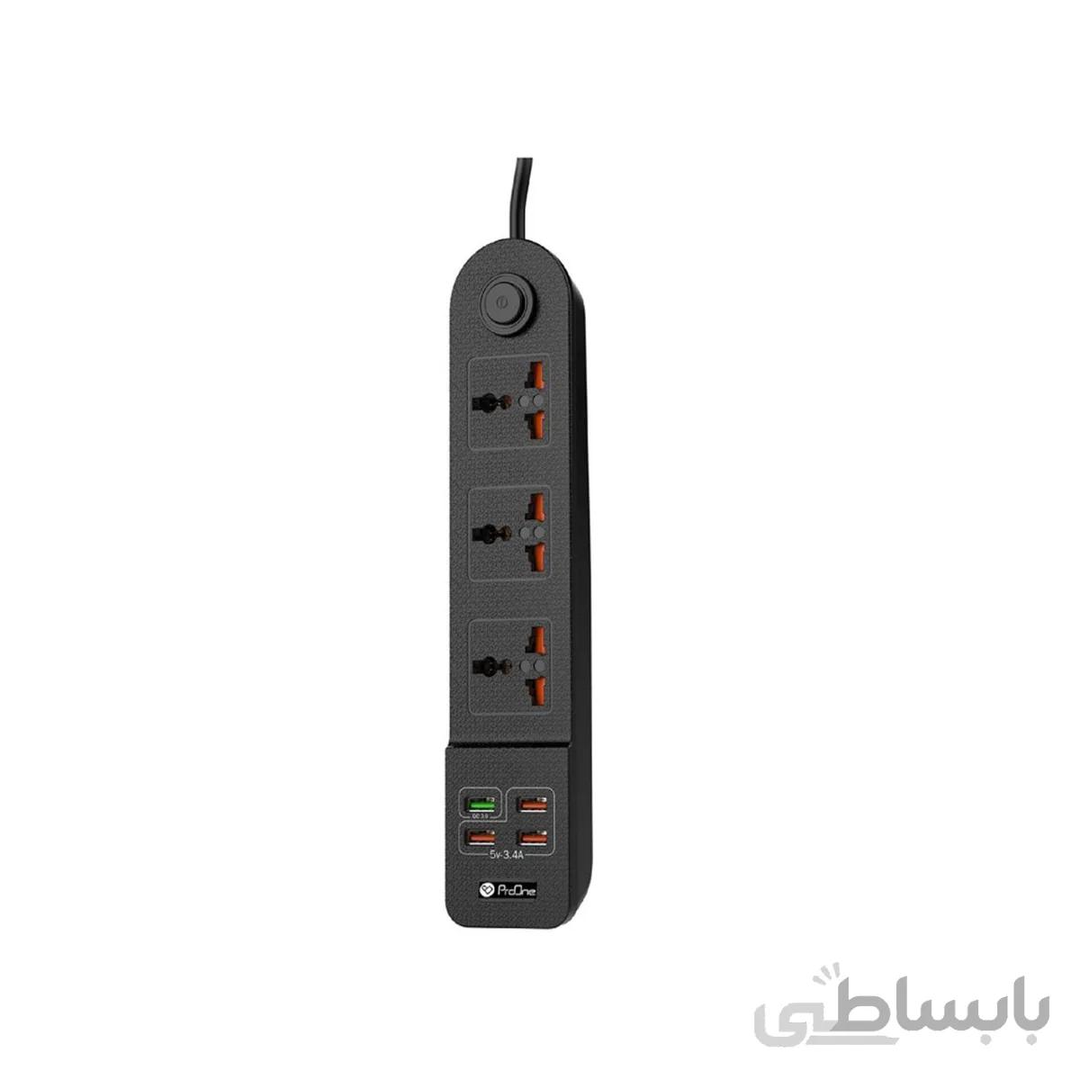 سيم سيار 3 پريز خروجي 3 به 3 و 2 به 2-4 عدد خروجيUSB 2 متر پرووان مدل SKT01