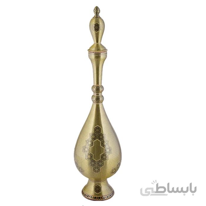 تنگ مسی خاتم کاری اثر آقاجانی ارتفاع 57 سانتی متر کدC-540