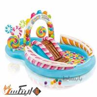 استخر بادی سرسره دار طرح آبنبات 57149 intex ا 57149 intex