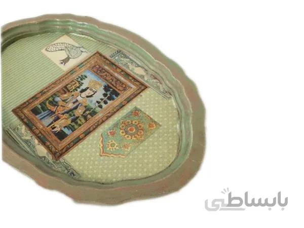 سینی چوبی با طرح قاجار
