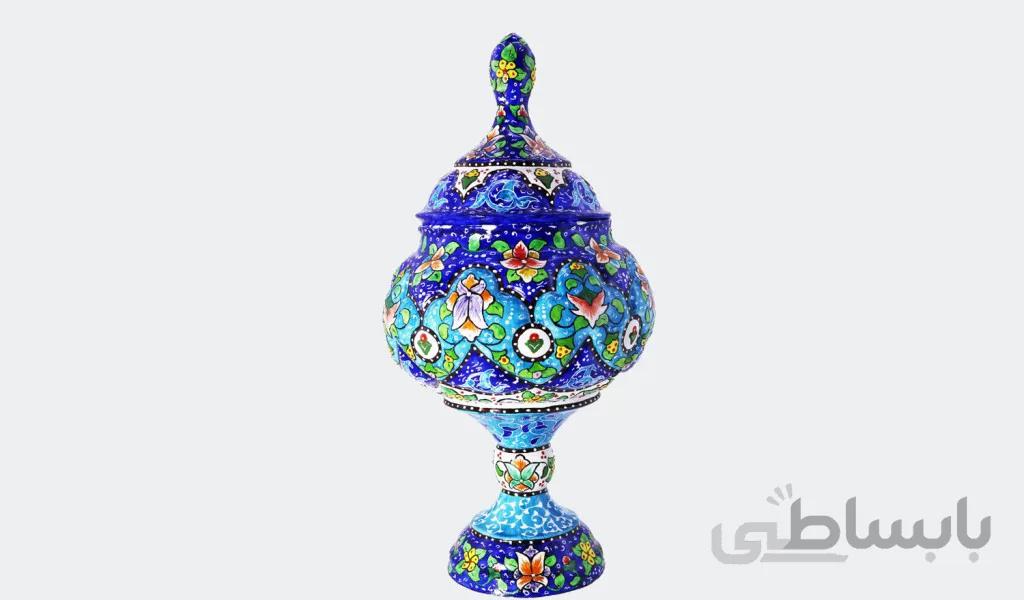 قندان پایه دار اسلیمی ختایی کد 483466