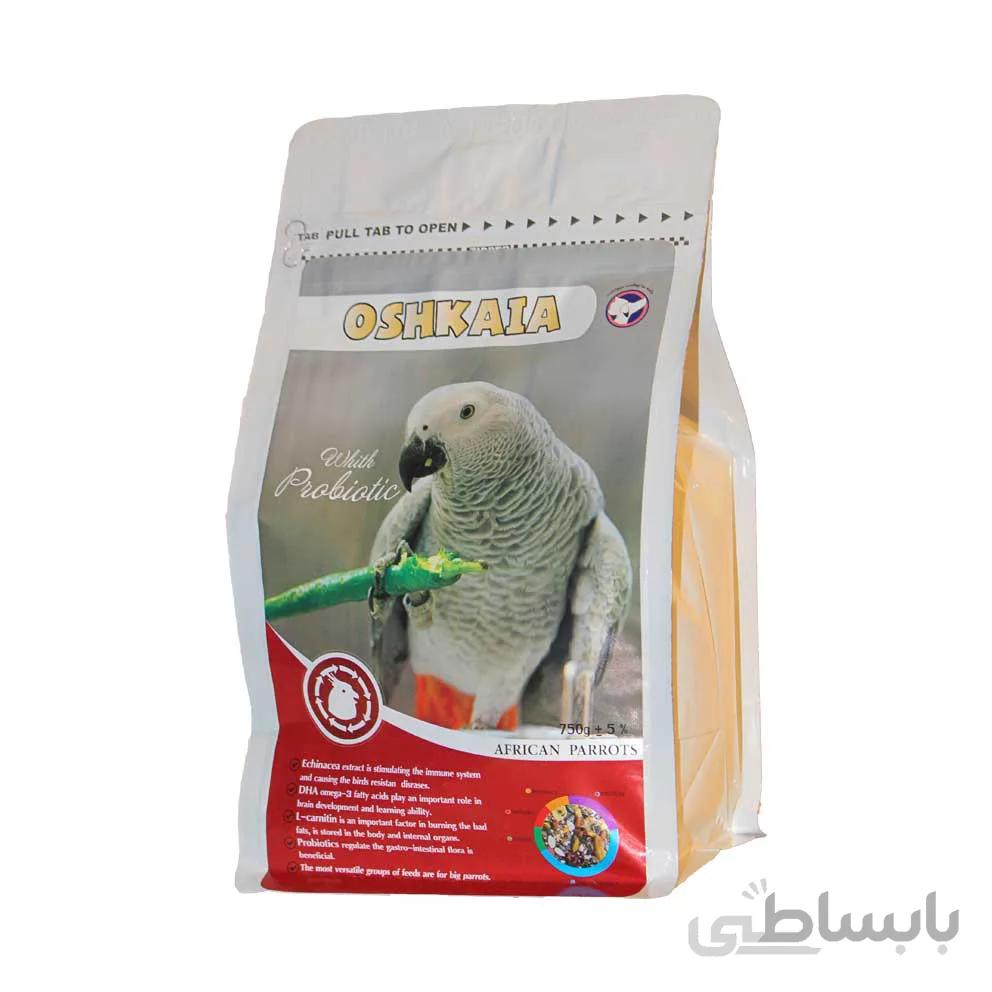خوراک ویژه کاسکو و طوطی های بزرگ، 750 گرمی، برند اوشکایا