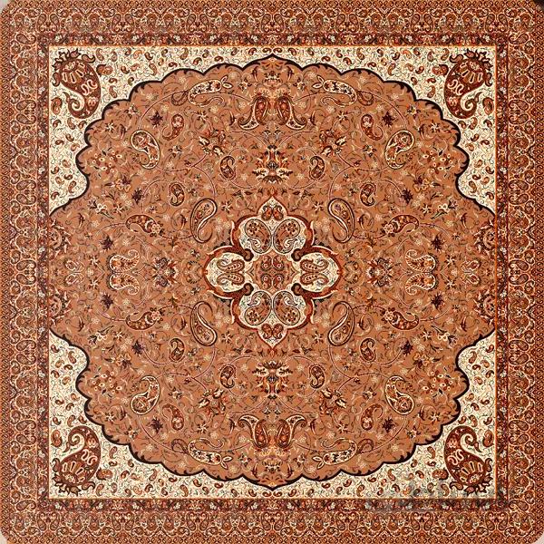رومیزی مربع ترمه طرح سالار مشکی ابریشم کد 710 کد 410542