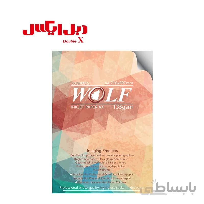 کاغذ فتوگلاسه پشت چسبدار 135 گرم ولف سایز A3