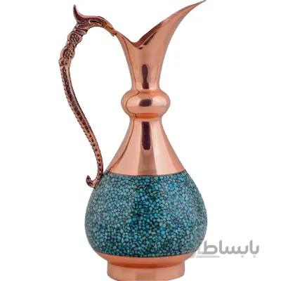 پارچ فیروزه کوب اثر آقاجانی ارتفاع 24 سانتی متر کد F-204
