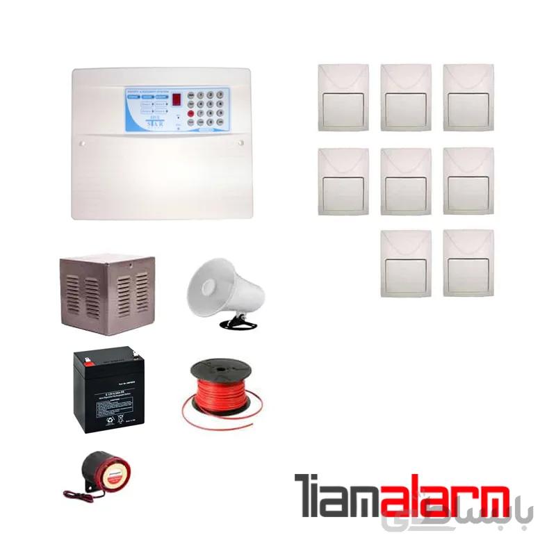 پکیج دزدگیر اماکن با سیم مدل فایواستار سیم کارتی و تلفنیFS206F8