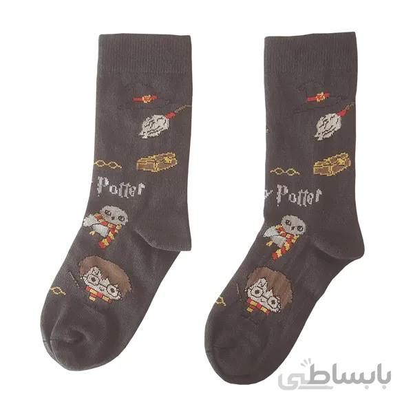 جوراب طرح دار دخترانه ساقدار نخی هری پاتر کد ph410
