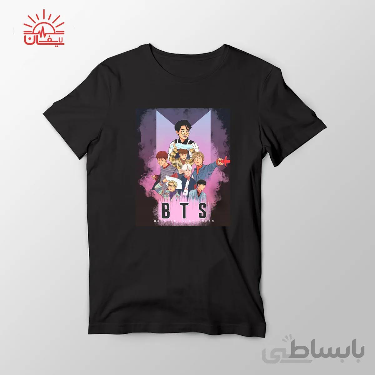 تیشرت مشکی طرح bts