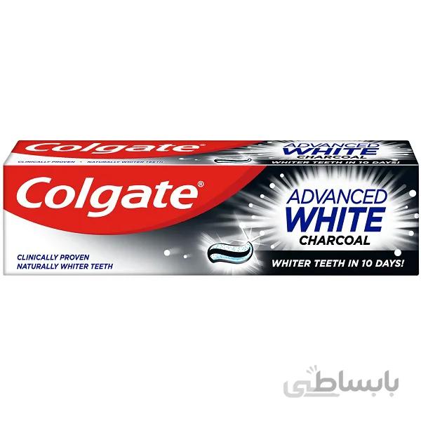 خمیر دندان زغالی کولگیت COLGATE مدل Advanced White Charcoal حجم 100 میل | سفید کننده در 10 روز