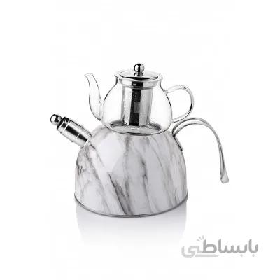 ست کتری و قوری پاچی مدل طرح مرمر