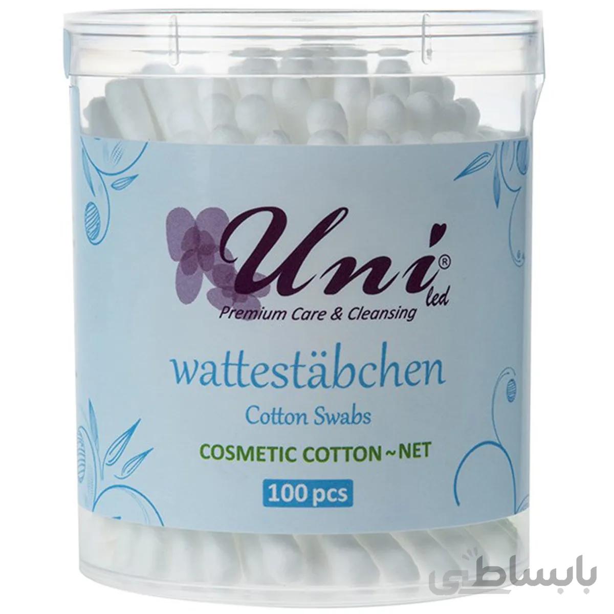 گوش پاک کن 100 عددی یونی لد ا cotton swabs 100pcs UNI LED