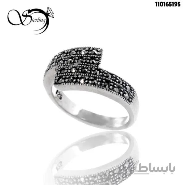 انگشتر سیاه قلم نقره زنانه کد:۱۸۶۱