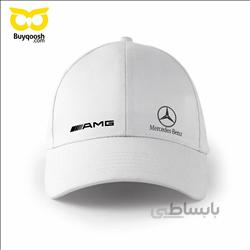 کلاه کتان سفید benz AMG
