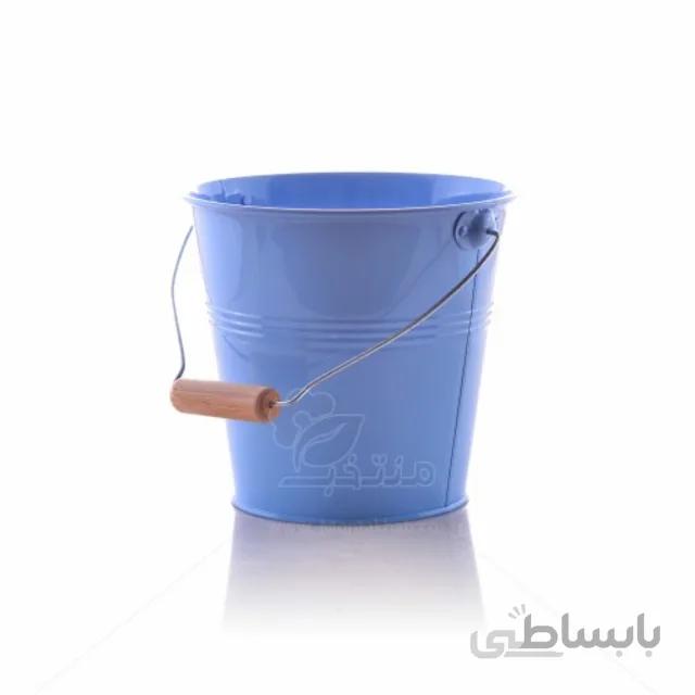 گلدان فلزی سطلی ارتفاع 19 سانتی متر