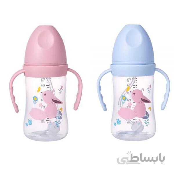 شیشه شیر دسته دار 240 میل طرح خرگوش رووکو Rovco