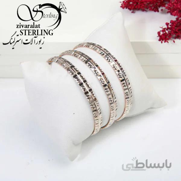 النگو طرح طلا مدل خط و نقطه نقره ای