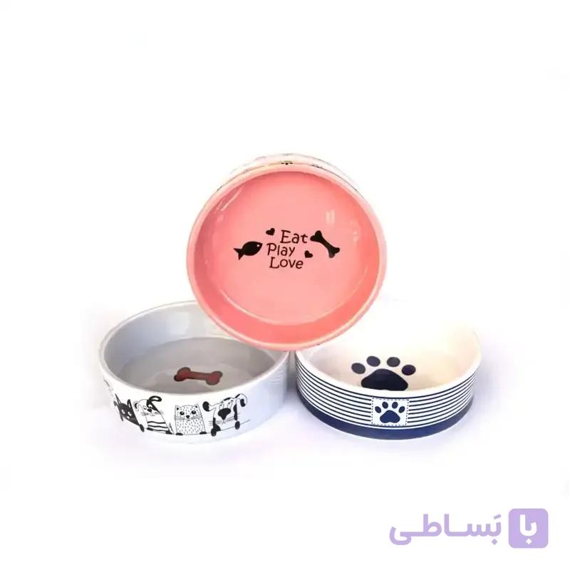 ظرف آب و غذا سرامیکی سگ و گربه