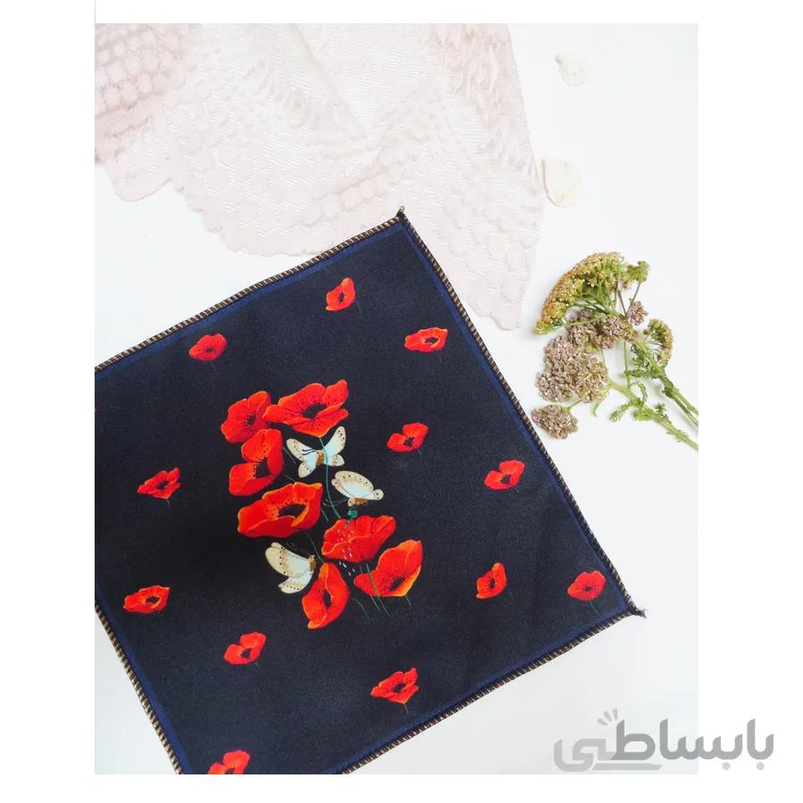 دستمال جیبی طرح گل شقایق