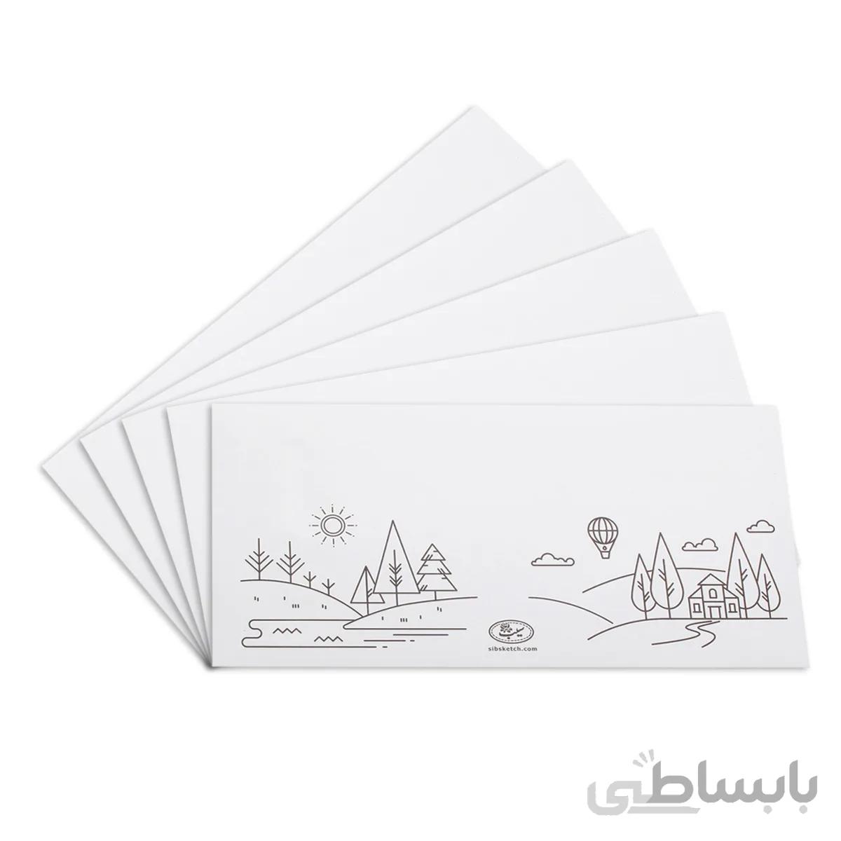 پاکت نامه 5 عددی مدل نقاشی