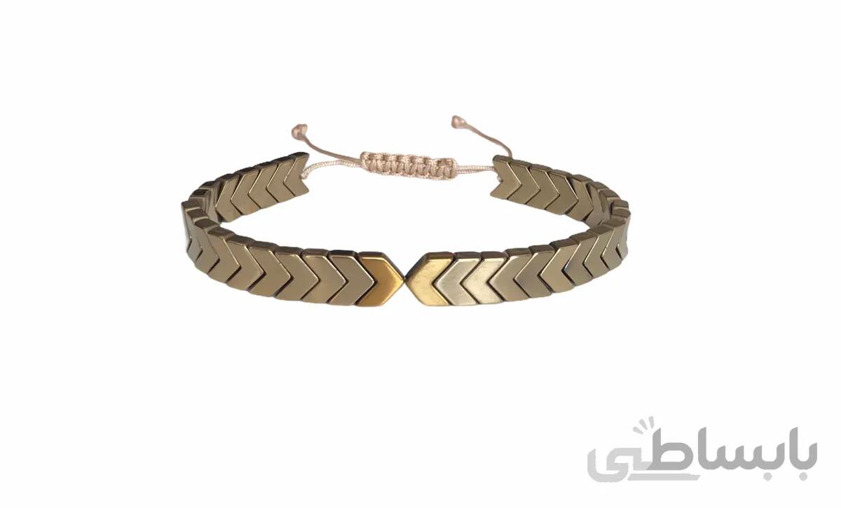 دستبند حدید فلشی مردانه طلایی