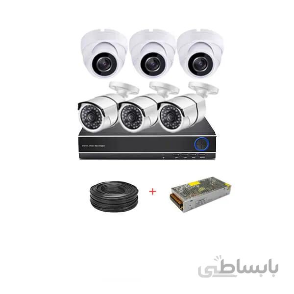 پک آماده دوربین مداربسته 6 کانال AHD سری اقتصادی