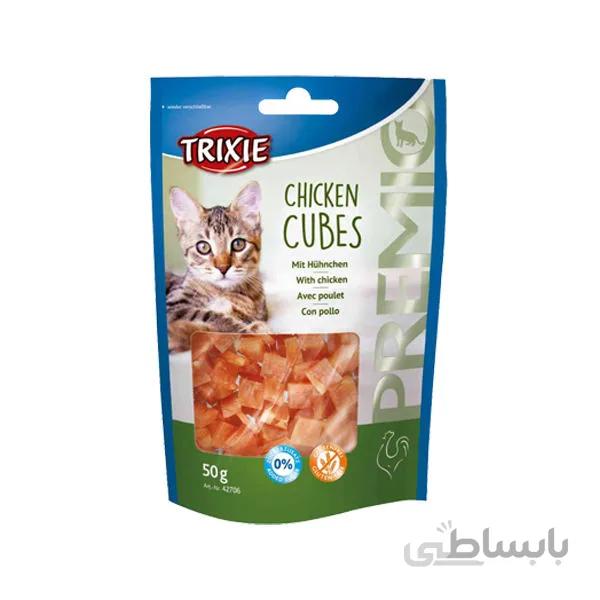 تشویقی گربه تریکسی مدل Chicken Cubes وزن 50 گرم ا Trixie Chicken Cubes For Cat 50g