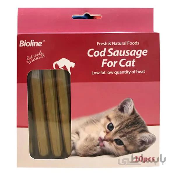 سوسیس بایولاین مخصوص گربه با طعم ماهی بسته 10 عددی