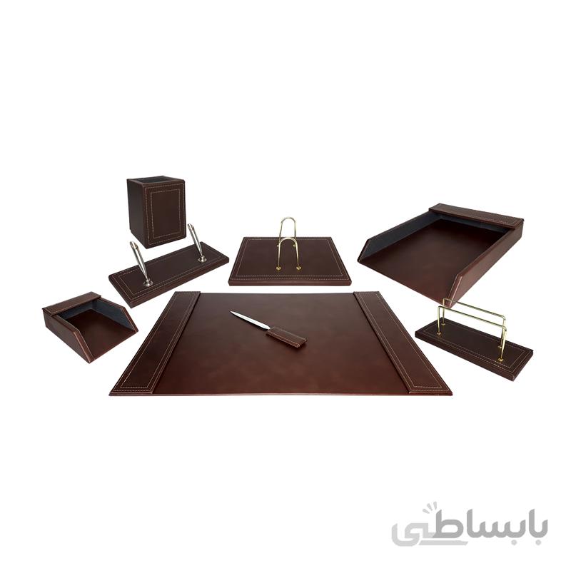 ست لوازم اداری رومیزی 8 تکه چرمی کد C902
