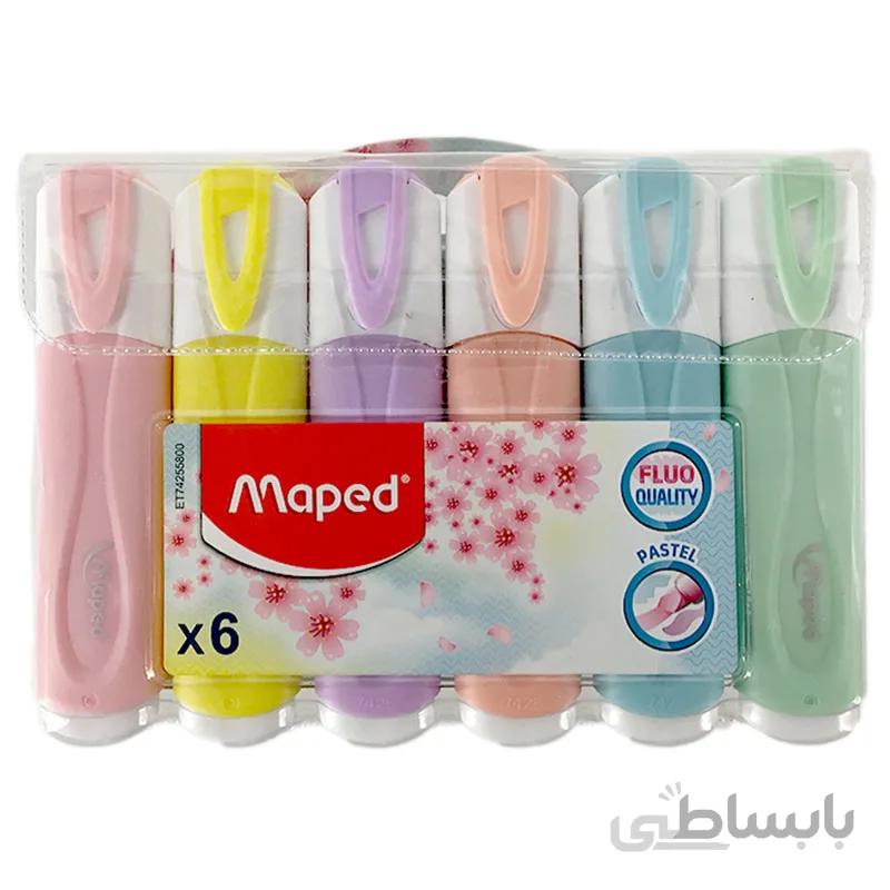 ماژیک هایلایتر پاستلی مپد Maped بسته 6 رنگ