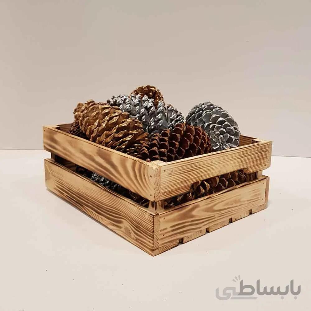 جعبه چوبی طرح ایکیا مدل h 10 رنگ سوخته