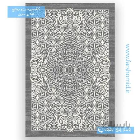 فرش ماشینی طرح 4069 طوسی کلکسیون ویژن فرش ساوین