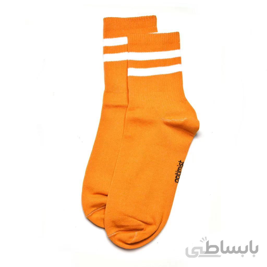 جوراب نیم ساق دوخط خردلی آپتیمیست
