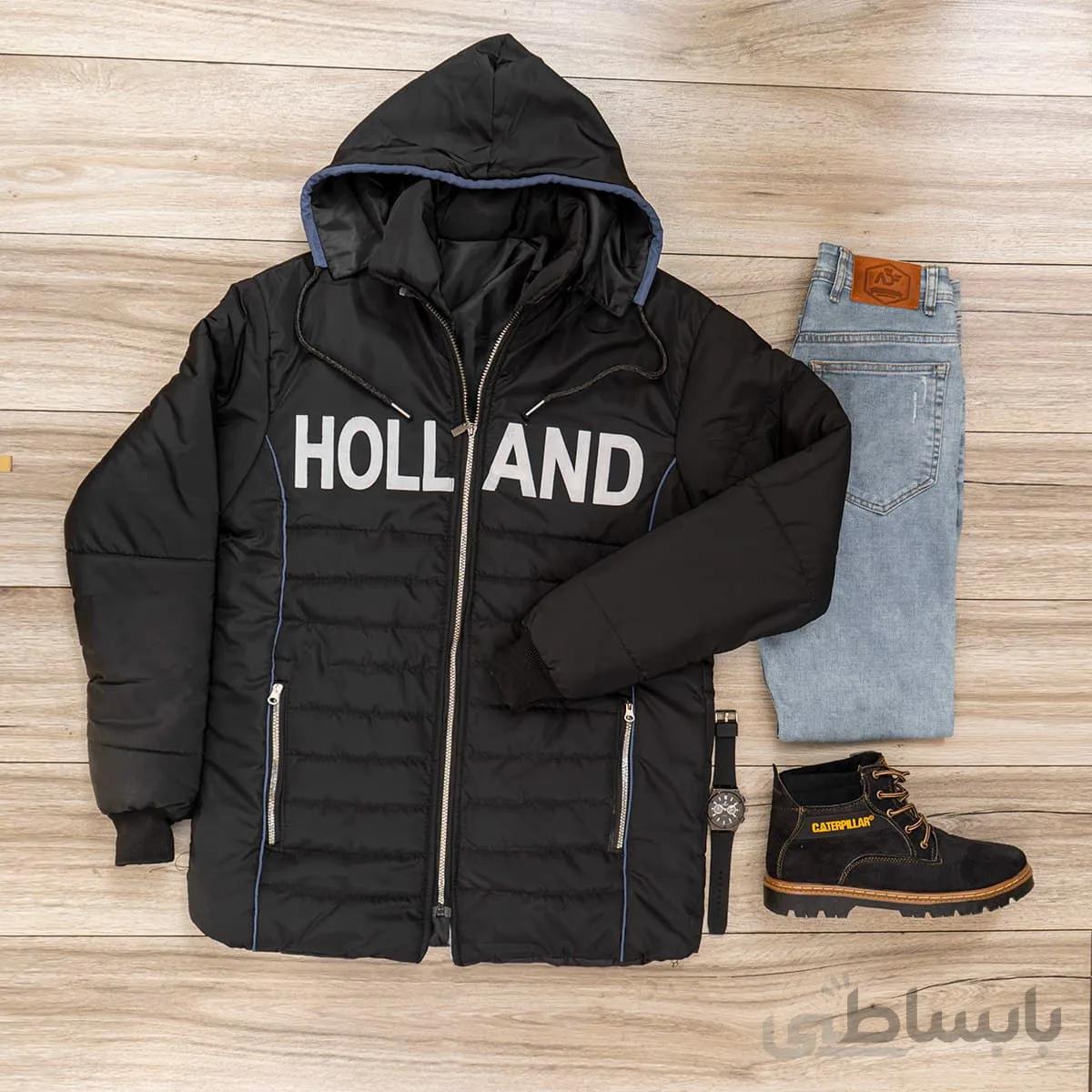 كاپشن مردانه مشكي مدل Holland