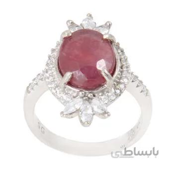انگشتر نقره زنانه بازرگانی میلادی مدل سنگ یاقوت کد AWR_742