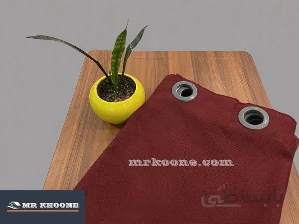 پرده آماده کتان گارنت زرشکی
