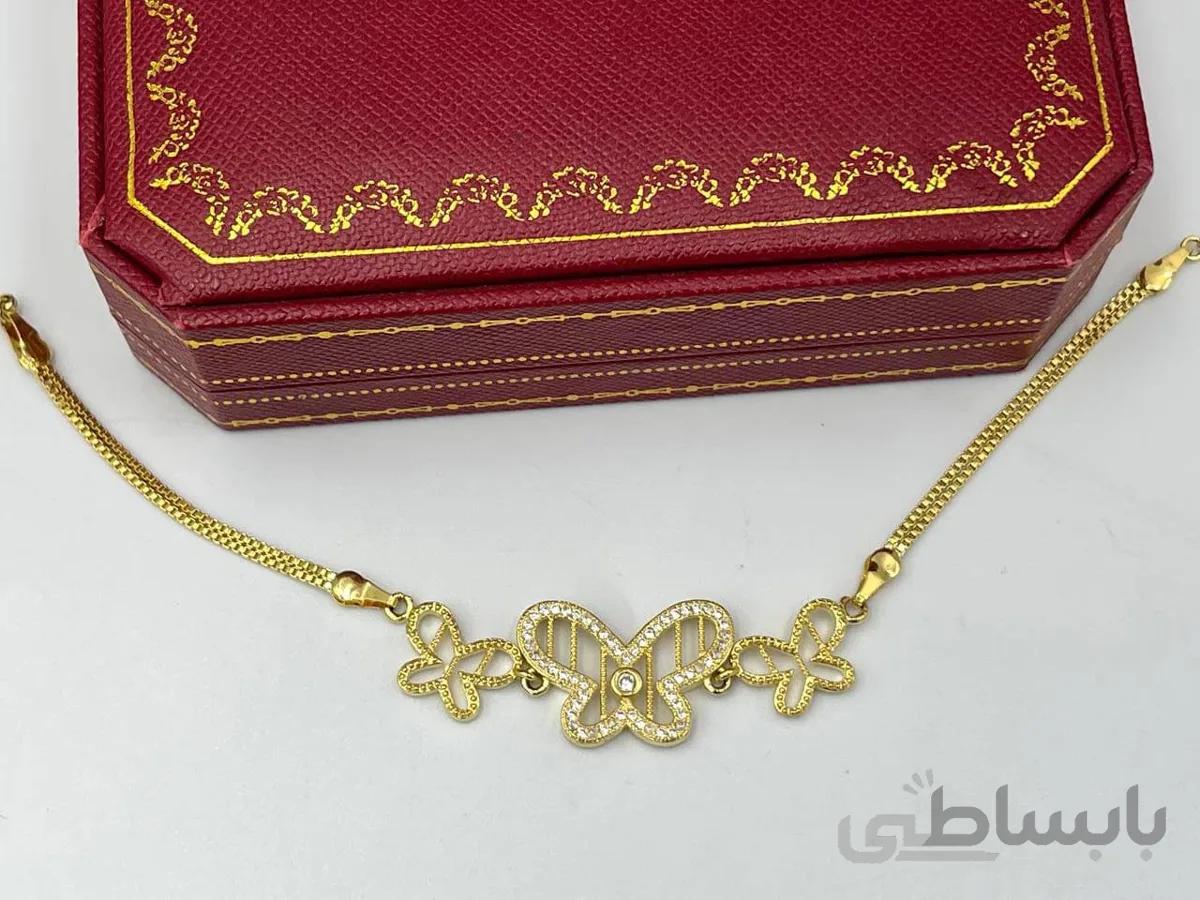 دستبند ظریف پروانه رنگ ثابت
